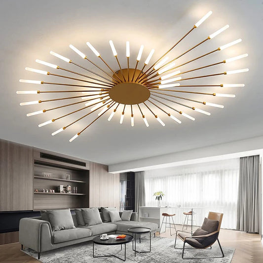 LED Ceiling Lamp Modern Indoor Lighting Acrylic Nordic Creative Fan-shaped Light