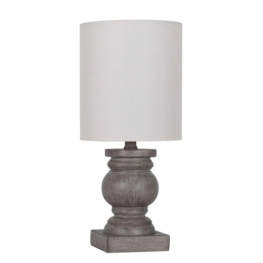 Mini Lamp Weathered Wood Finish Home Office Desk Table Light Easy On Off Switch Ideal Living Room Bedroom Kitchen