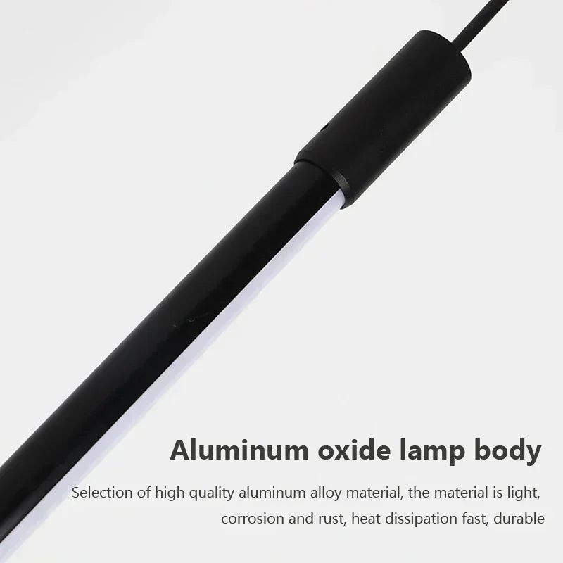 Modern LED Long Pendant Lights for Bedroom/Office  Hanging Lamp Background Chandeliers Design Line Lighting Fixtures