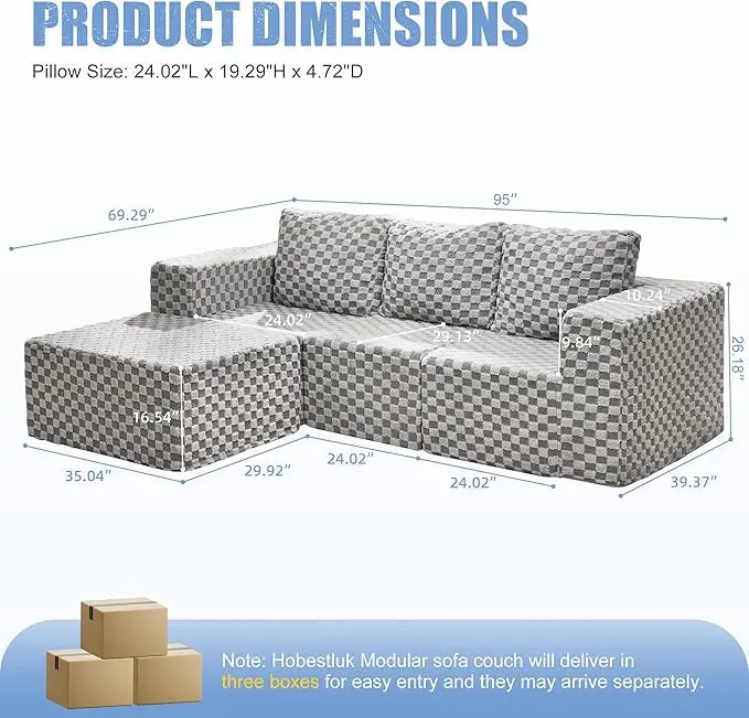 Modular Sectional Sofa with Deep Seating & Storage – Memory Foam with Deep Seating, 3-Seater Cloud Sofa for Sofa Seating
