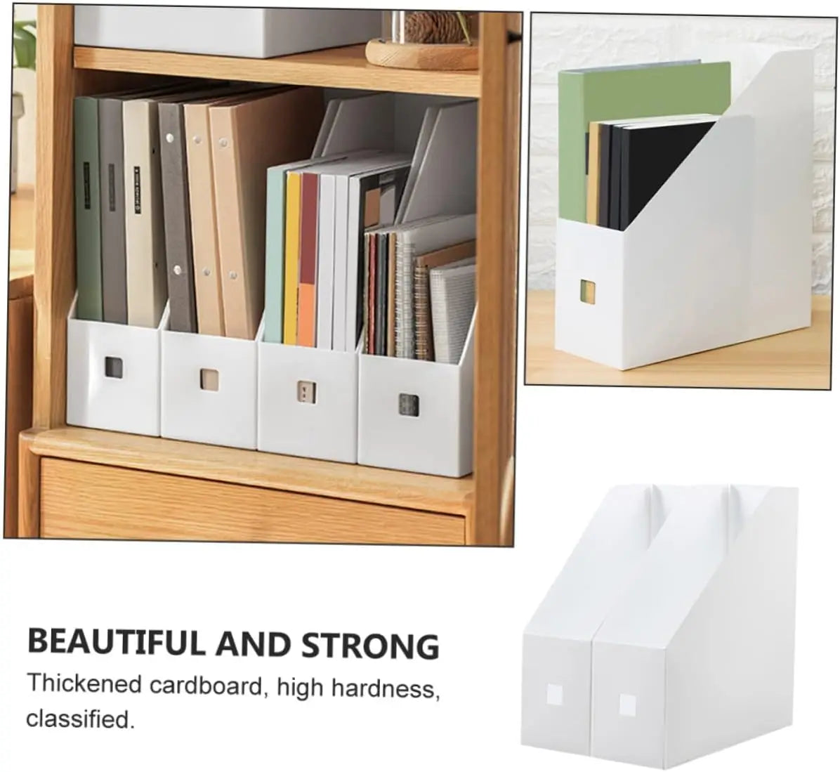 3Pcs Plastic File Document Box Storage Organizer Magazine Holder Vertical for Office