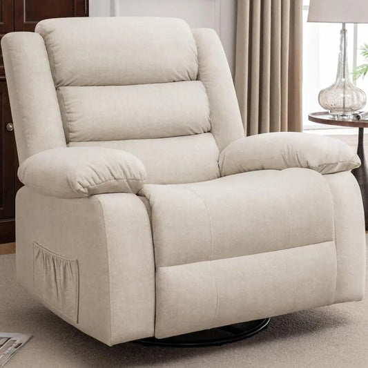 Recliner Chair, Wide Rocker Chair, Rocking Chair with Massage and Heat,360°Swivel Nursery Rocking Chairs, Oversized Recliner for