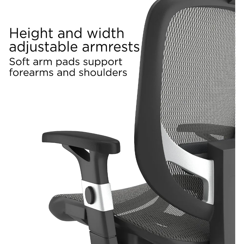 Staples Hyken Ergonomic Mesh Swivel Task Chair, Charcoal Gray (UN59464)
