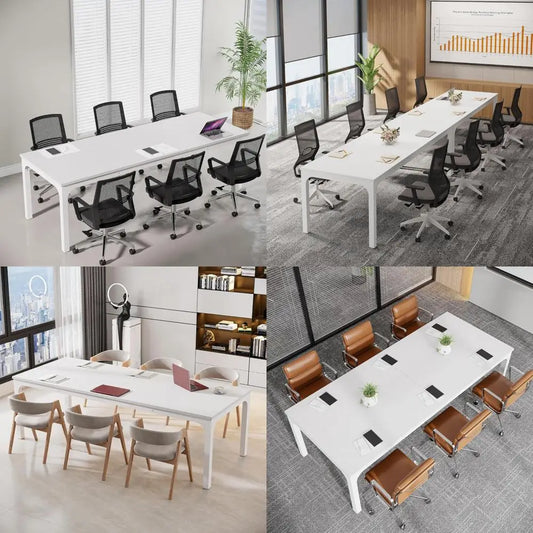 Large Modern 6.5ft Office Conference Room Table, 78.74 W x 27.56 D, Boardroom Meeting Desk for Seminars and Business Meetings