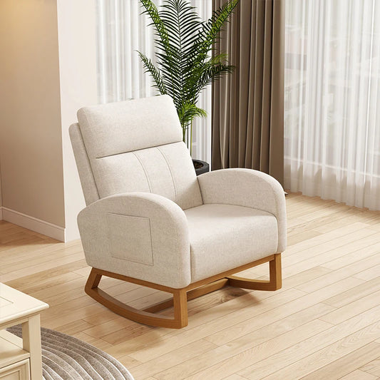 Relaxing Chair, Single Chair, Rocking Chair, Comfortable Decorative Chair, with High Backrest, Soft Padded Seat, Armchair with S [Likely Incomplete, Needs Context to Complete Accurately]