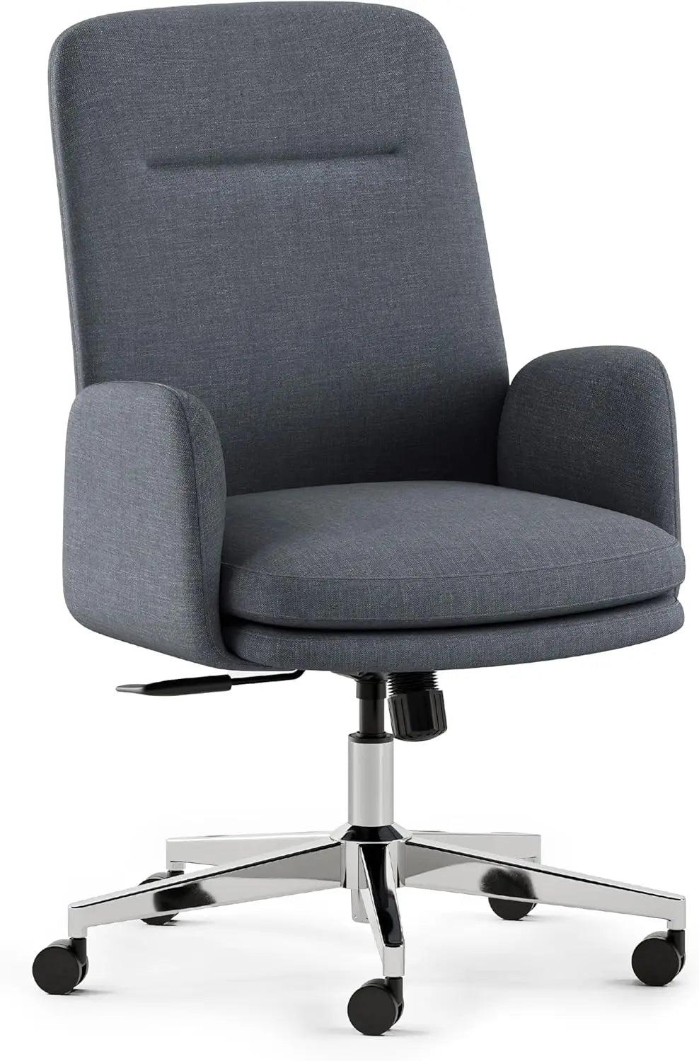 Softside Mid Century Modern Office Chair, Fabric - Removable Arms & High Back Design with Luxury Cloud-Like Comfort