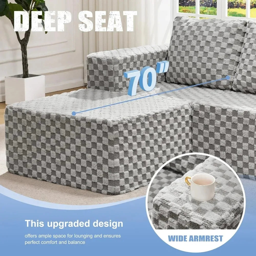 Modular Sectional Sofa with Deep Seating & Storage – Memory Foam with Deep Seating, 3-Seater Cloud Sofa for Sofa Seating