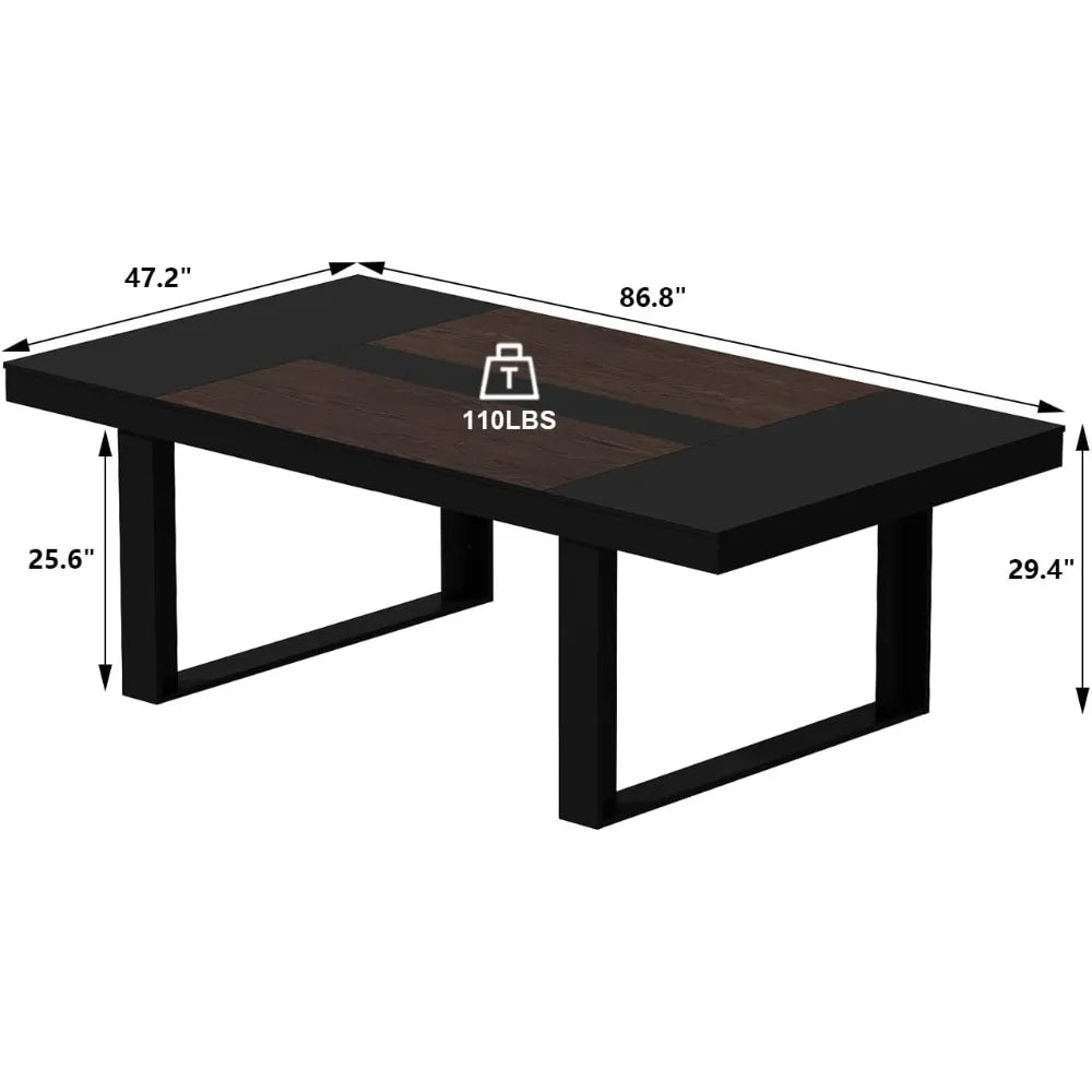 7FT Conference Table for 6-8 People, Large Rectangular Meeting Table, Modern Seminar Table for Office Meeting Conference Room,