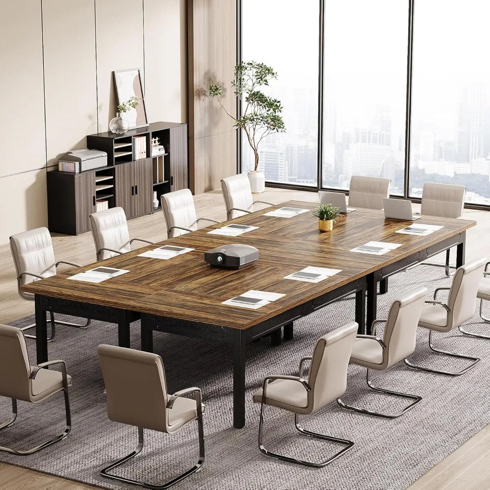 Rectangular Office Meeting Table for 4-6 People, Durable Legs, Ideal for Small Conference Rooms